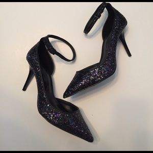 Zara sequin sling back heels